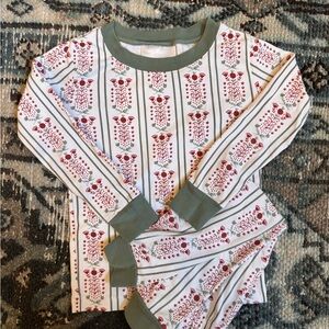 Charming Kids Pajama Set with Red and Green Accents